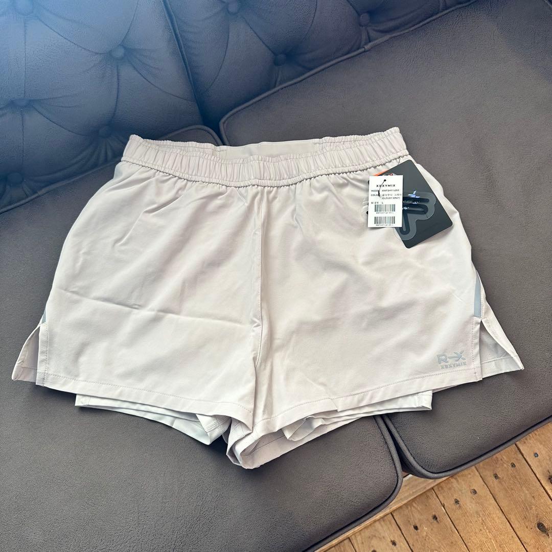 MN382 新品 XEXYMIX ショートパンツ L グレー レギンス付き