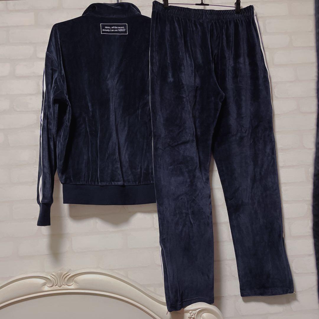 M*、様 NERDY ジャージ セットアップ ベルベット ネイビー