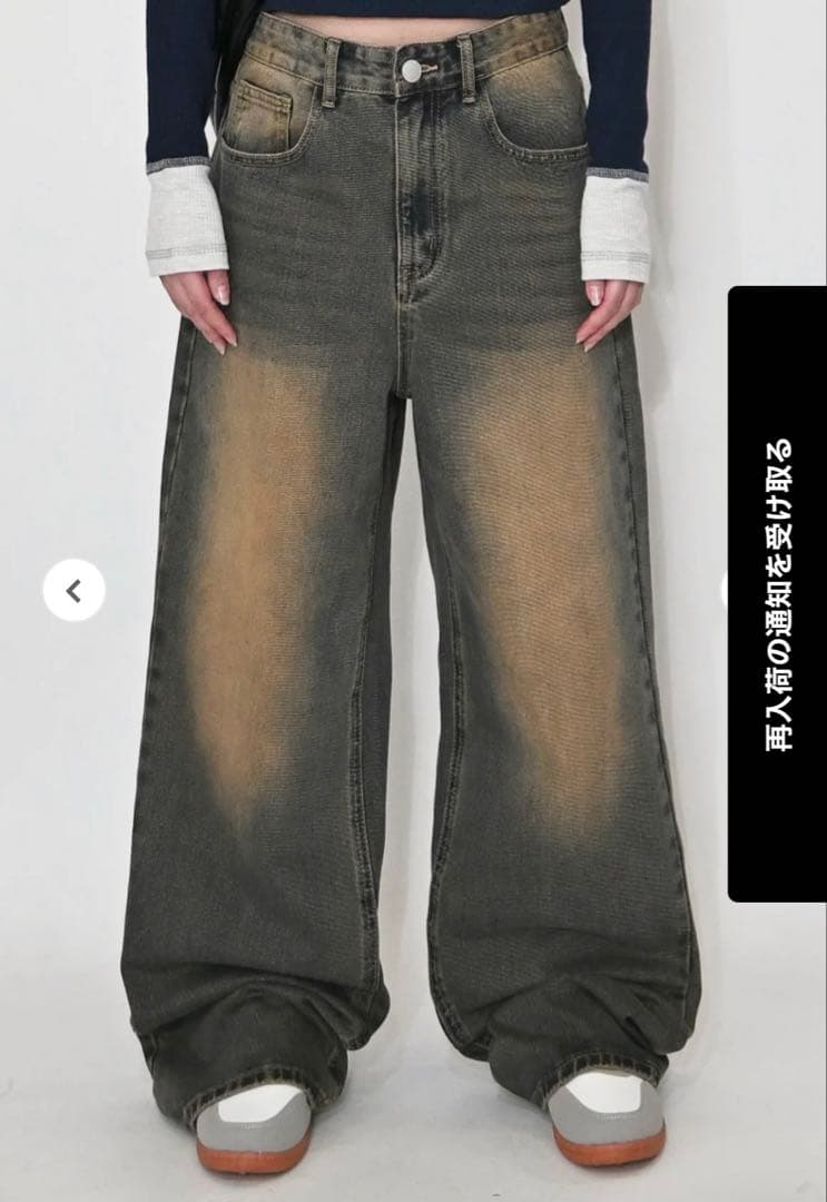 ancho様 地底人　ウォッシュドバギーパンツ L0978 S