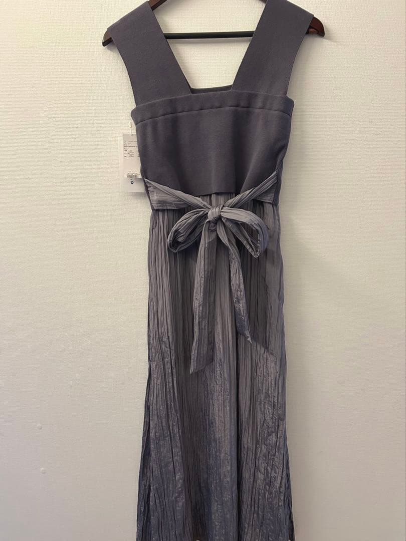 新品　FRAY I.D ビスチェニットコンビワンピース ブルーグレー　ドレス