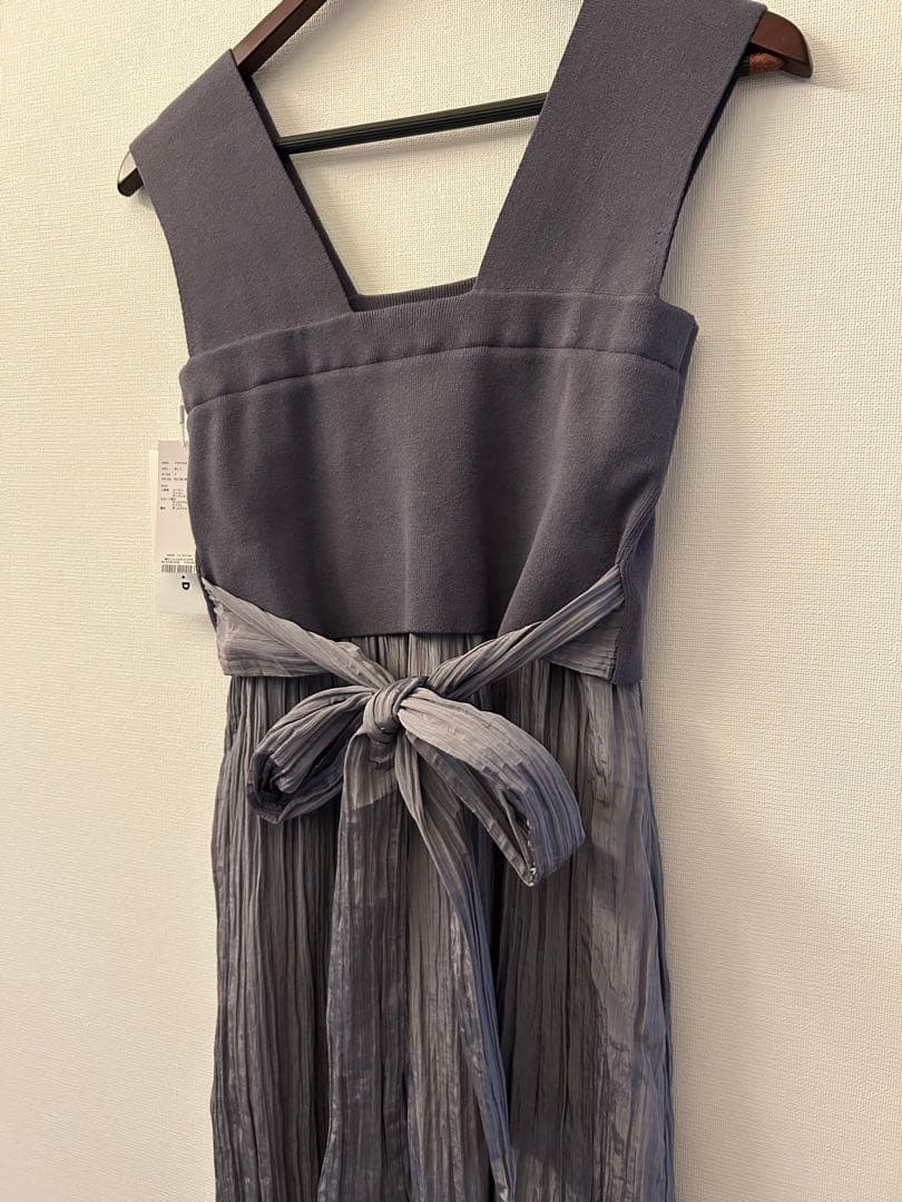 新品　FRAY I.D ビスチェニットコンビワンピース ブルーグレー　ドレス