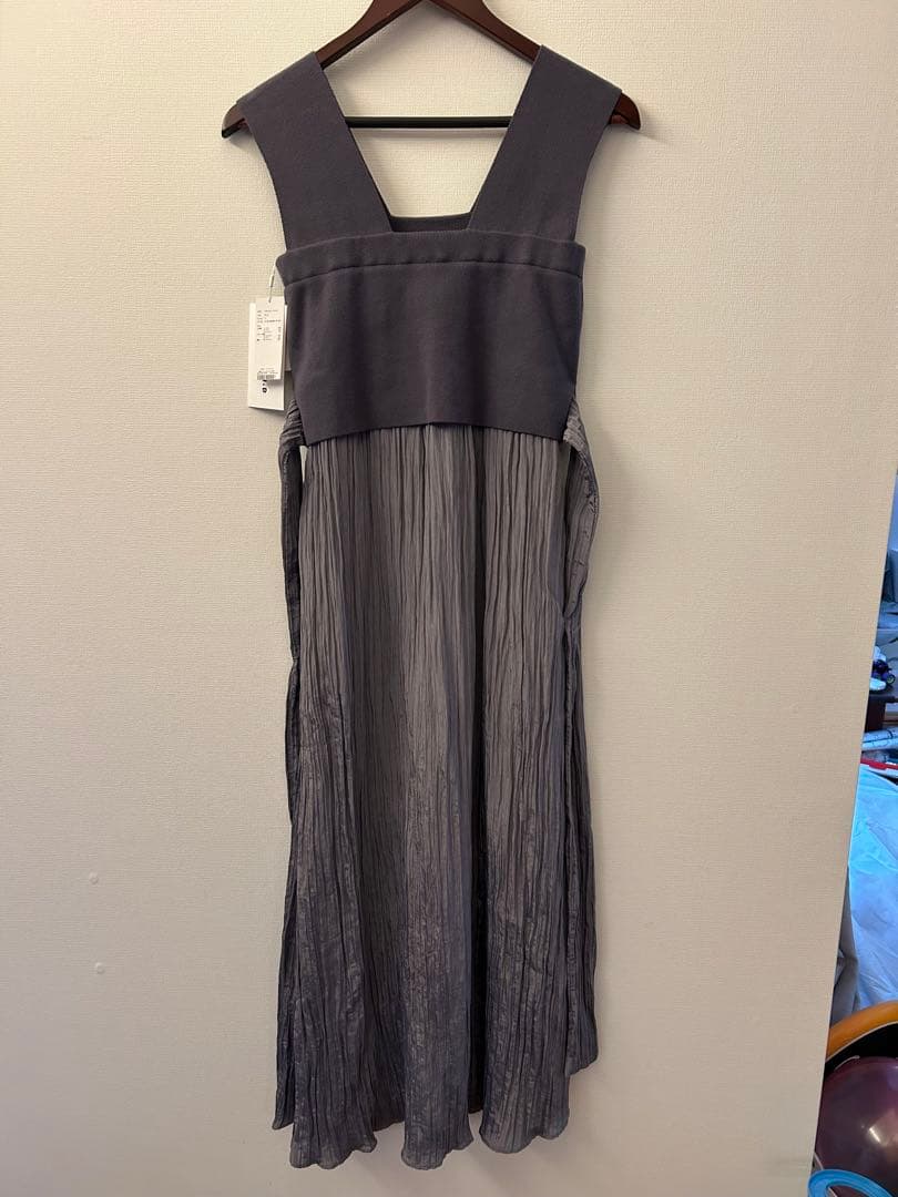 新品　FRAY I.D ビスチェニットコンビワンピース ブルーグレー　ドレス