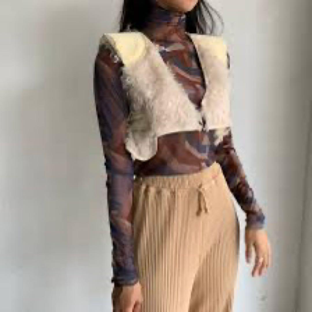 【KISHIDAMIKI】wool cropped top ベスト キシダミキ