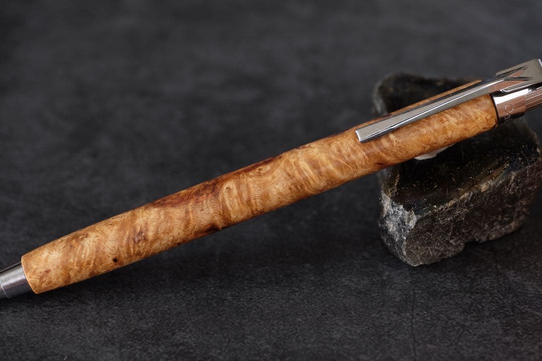 PG5木軸カスタム0254　高村杢工房 製図用シャープペンシル　花梨瘤紅白