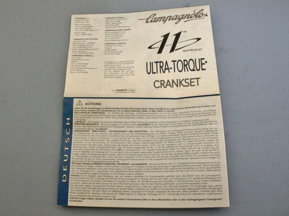 カンパニョーロ（Campagnolo）コーラス 11S クランクセット 新品箱入