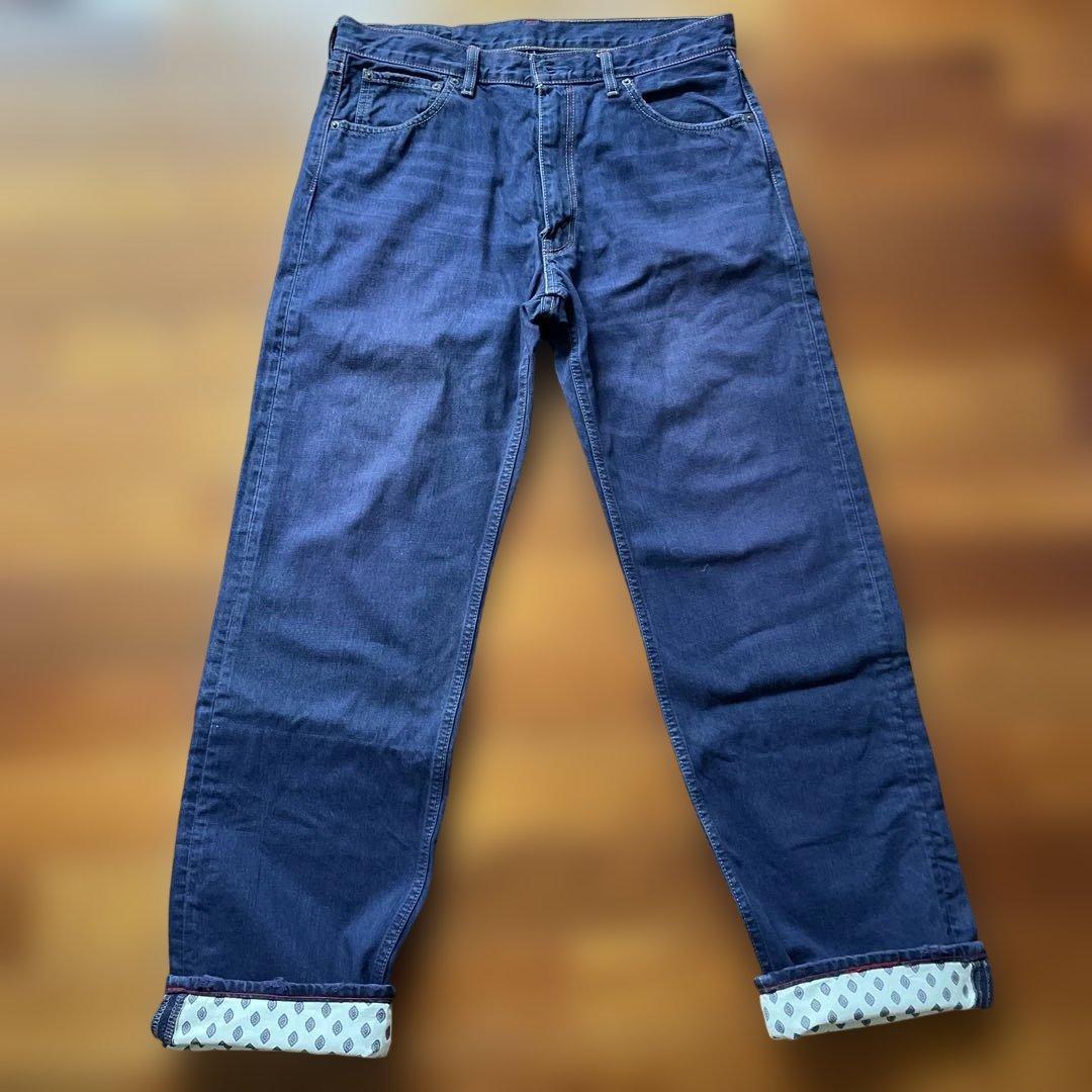 ジュンヤワタナベ　コムデギャルソンダークブルーデニムジーンズ ロールアップ裾