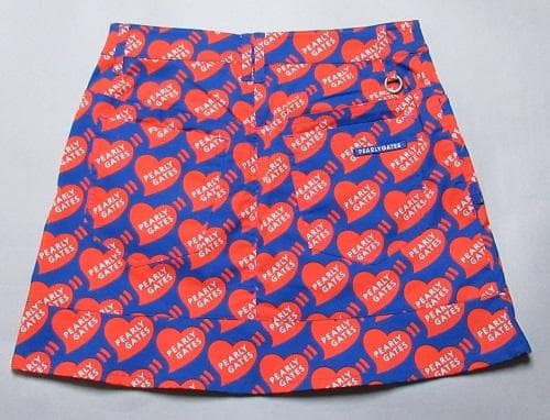 新品 パーリーゲイツ ゴルフ　ハート柄 ストレッチスカート/1(M)