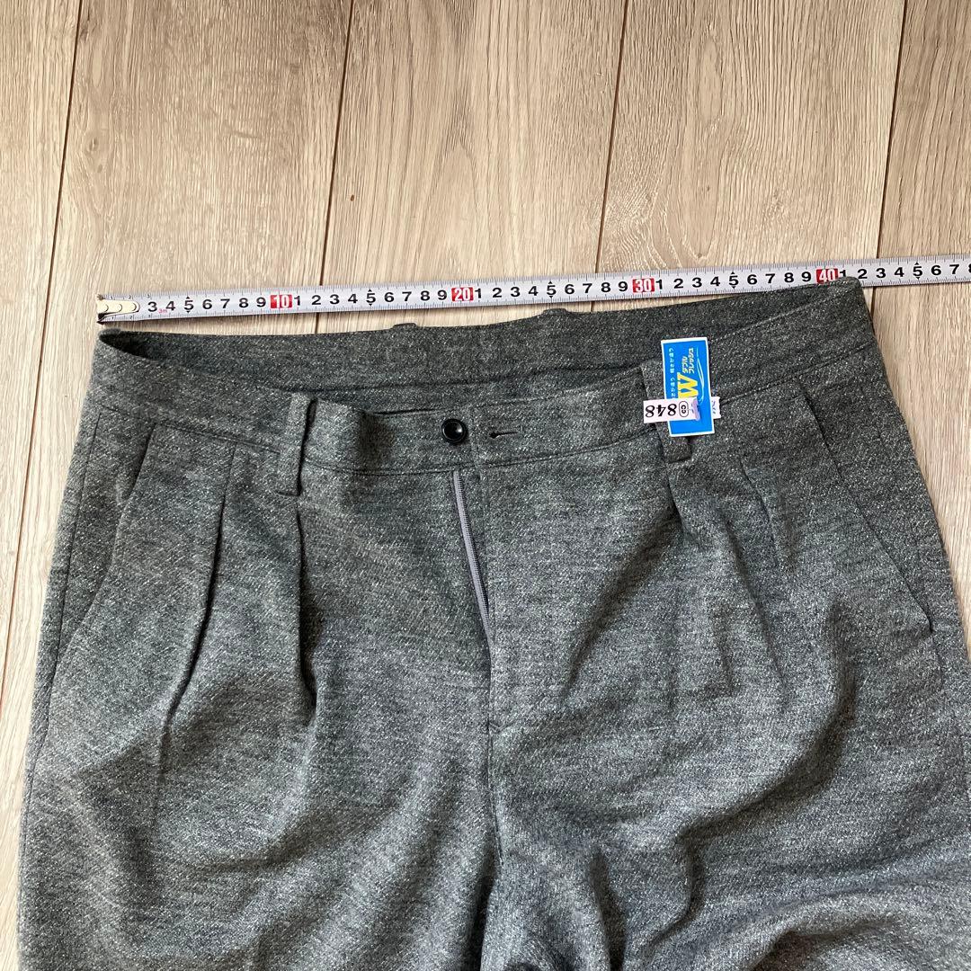 BEAMS GOLF ビームスゴルフ ウールストレッチパンツ ロゴ　グレー