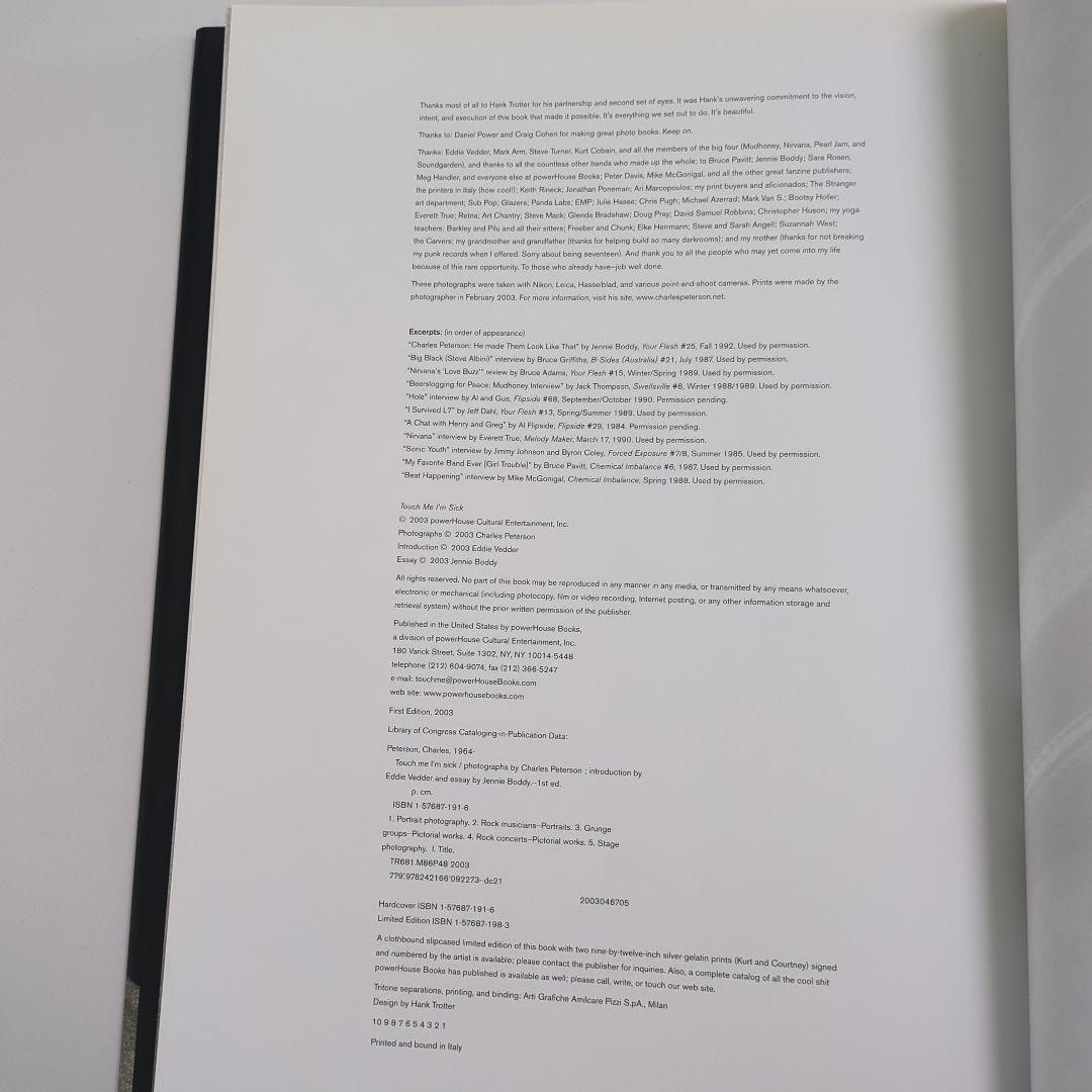 Charles Peterson Touch Me I'm Sick 写真集
