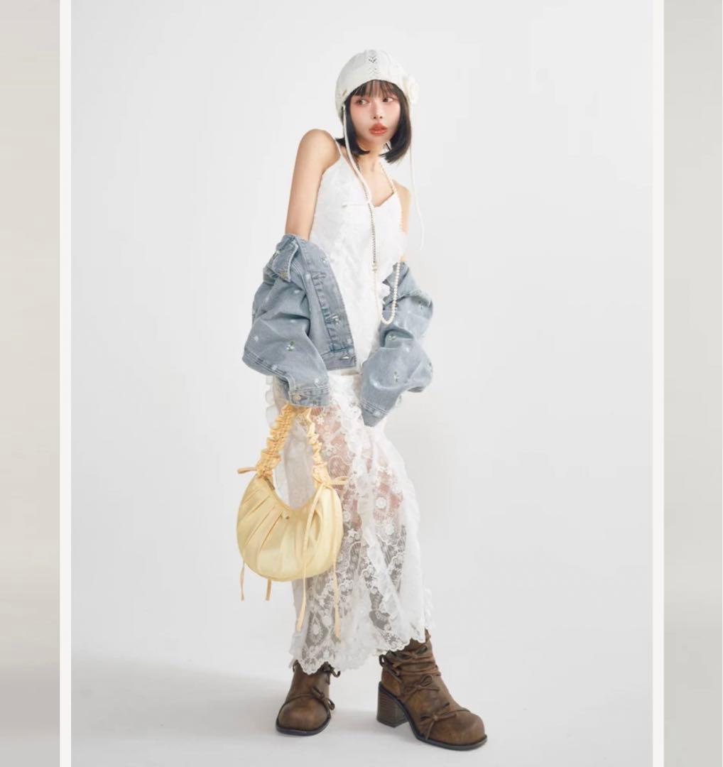 新品未開封 ダーリッチ クロシェビーニー ホワイト