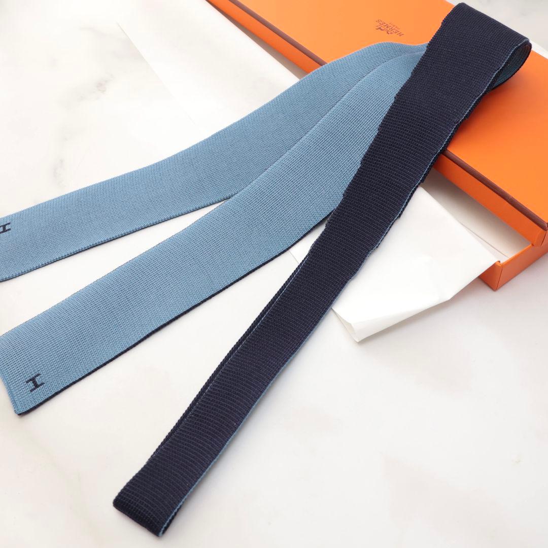 ソルド品 HERMES エルメス 未使用リバーシブル ネクタイ ニットタイ
