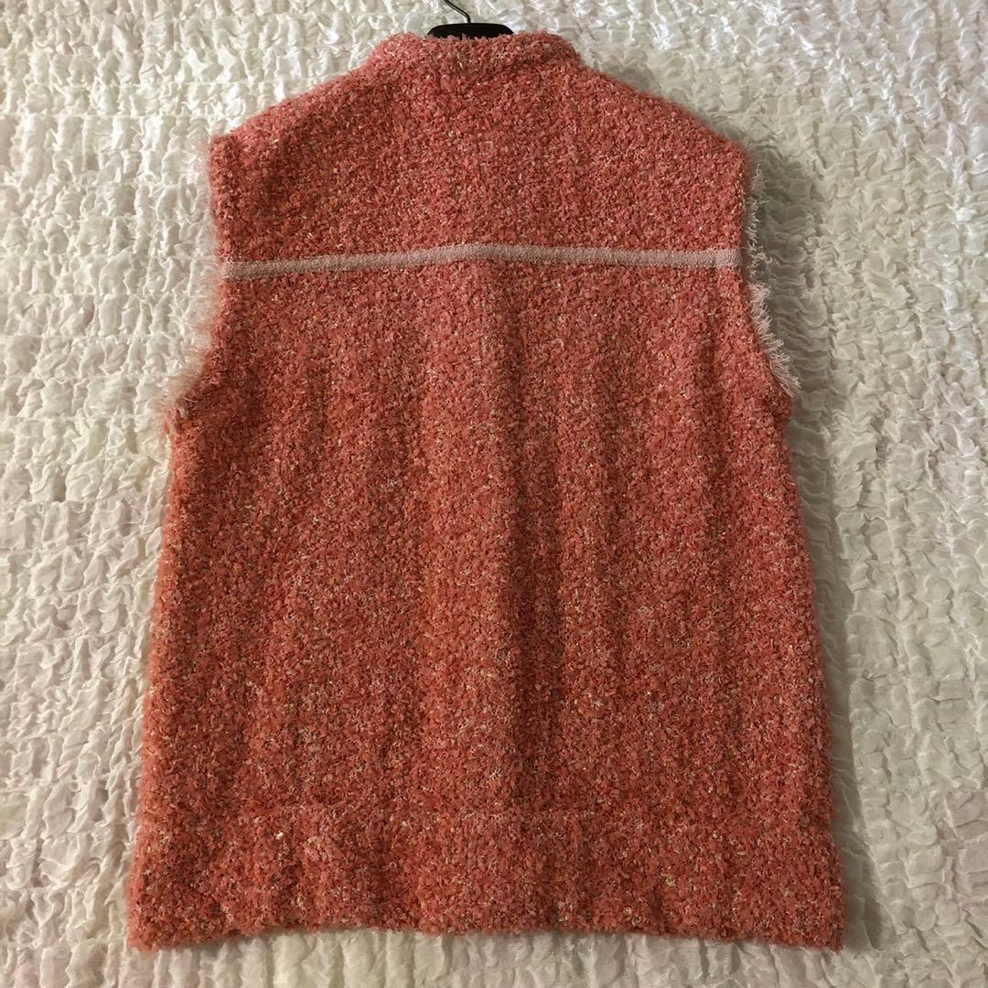 ルーニー　【洗える】ツイード風ニットジレ　ベスト