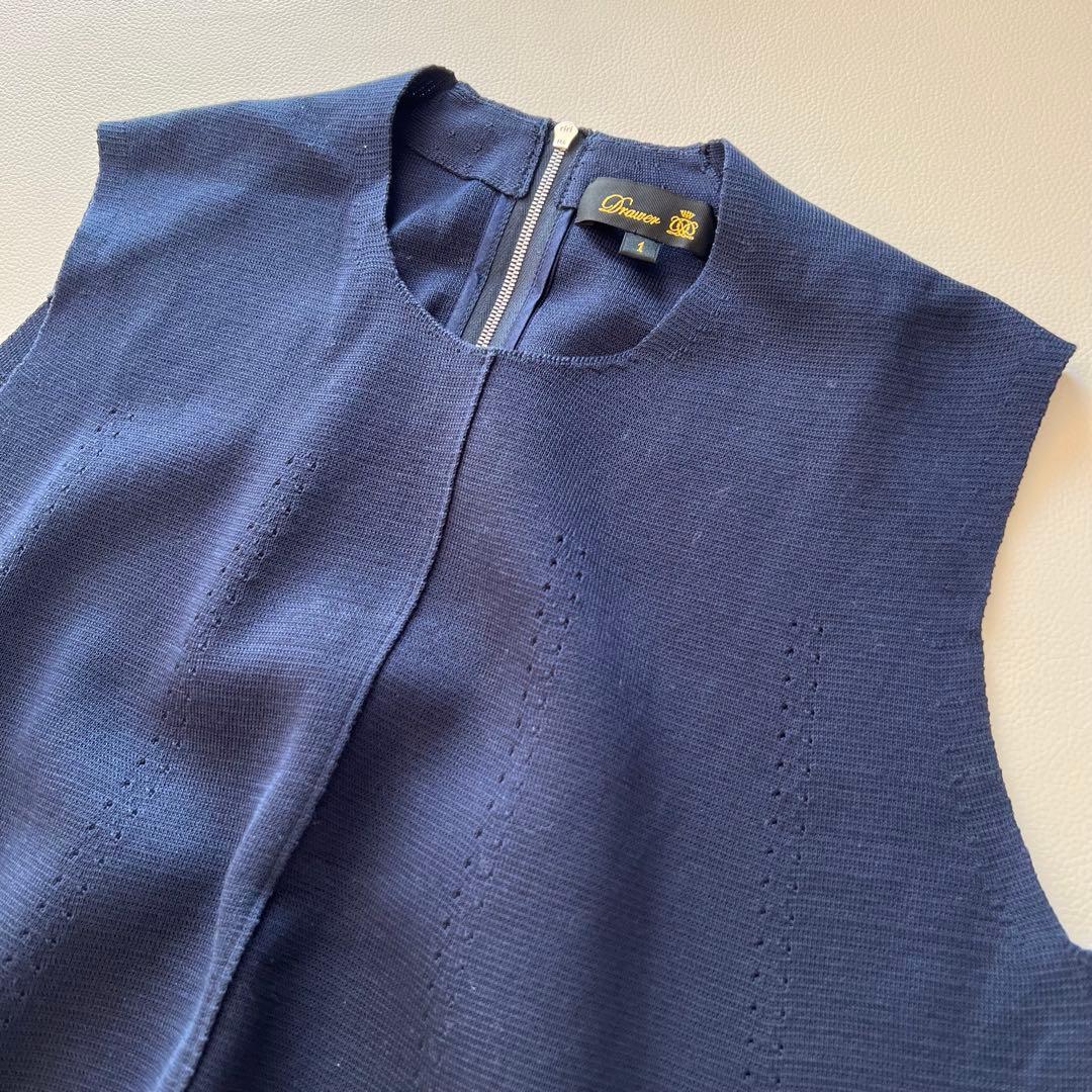 美品✨ドゥロワー　14Gミラノ編みノースリーブワンピース　ロングフレア