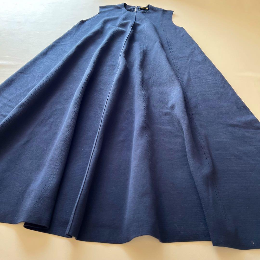 美品✨ドゥロワー　14Gミラノ編みノースリーブワンピース　ロングフレア