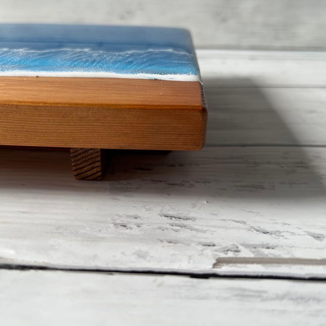 レジン花瓶台　木製花瓶台　花台　飾り台　フラワースタンド　ディスプレイ台　天然木