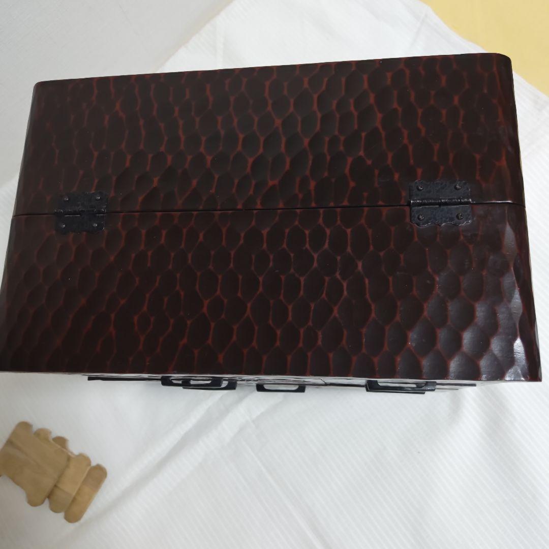 【良品】鎌倉彫り　整理箱　手彫り　アクセサリー　五引出し　隠し収納　上部収納