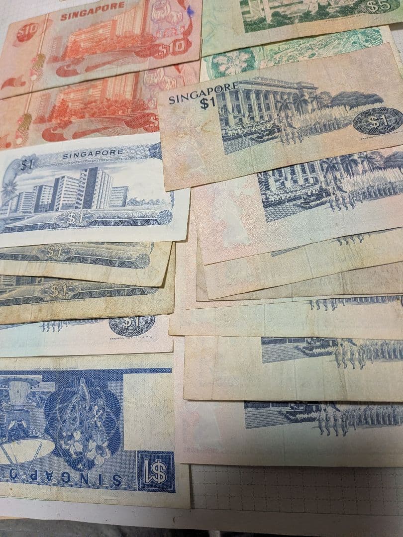 シンガポール　旧紙幣まとめて!!