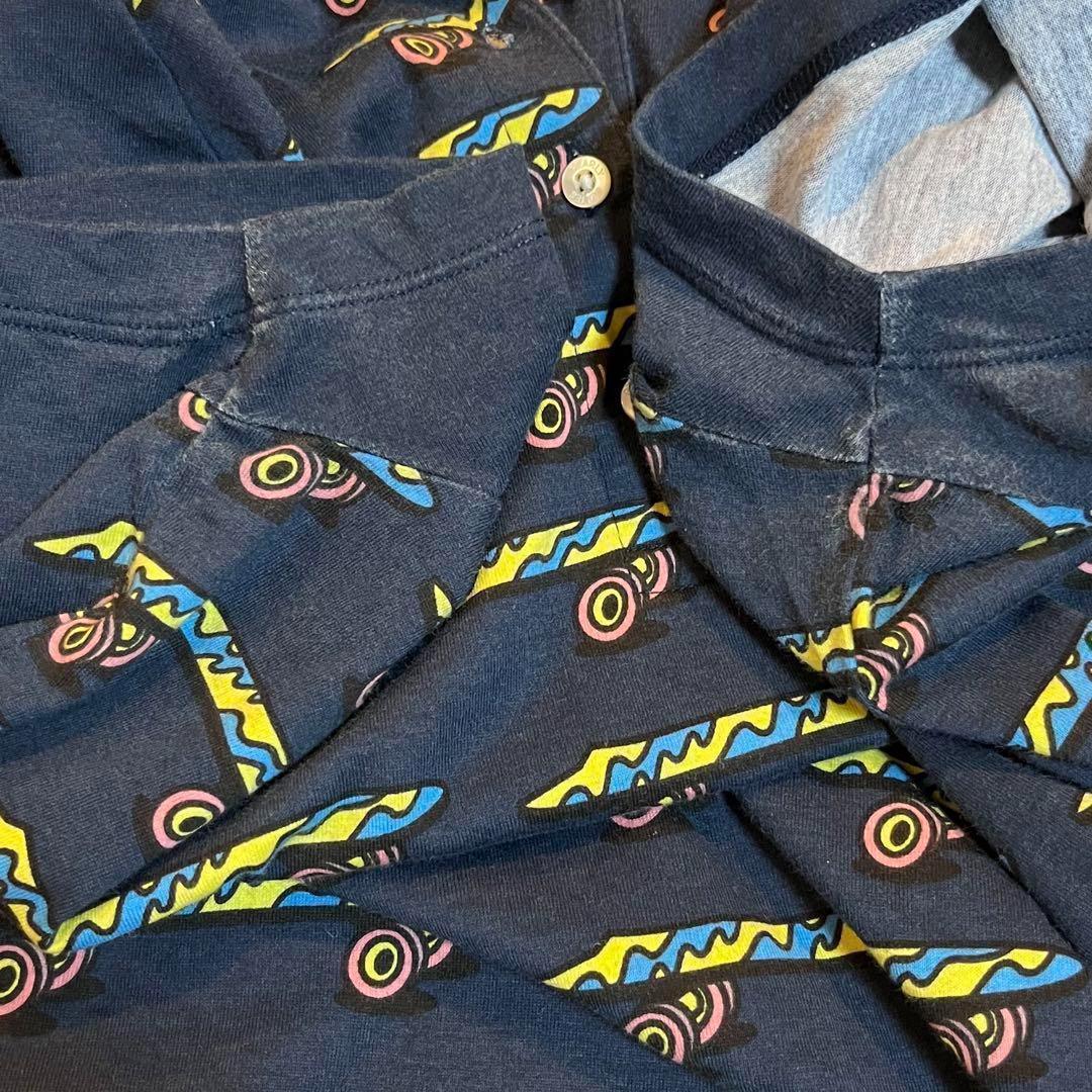 パーリーゲイツ 半袖ポロシャツ サイズ0 スケートボード柄 日本製 ゴルフウェア