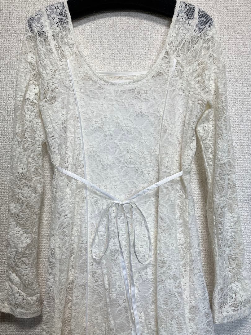 FRAY I.D スクエアネックストレッチレースワンピース フレイアイディー