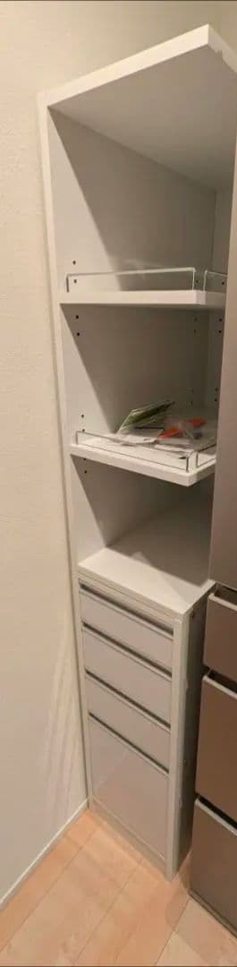 【完成品】ディノス 2面オープンすき間収納庫（幅30×奥行55x高さ170cm）