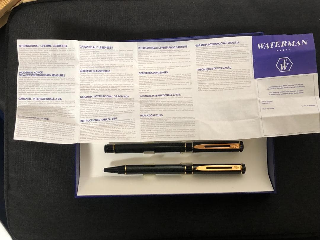 【未使用】ウォーターマン ジェントルマン 万年筆＆BP 2本セット/ グレー＆緑