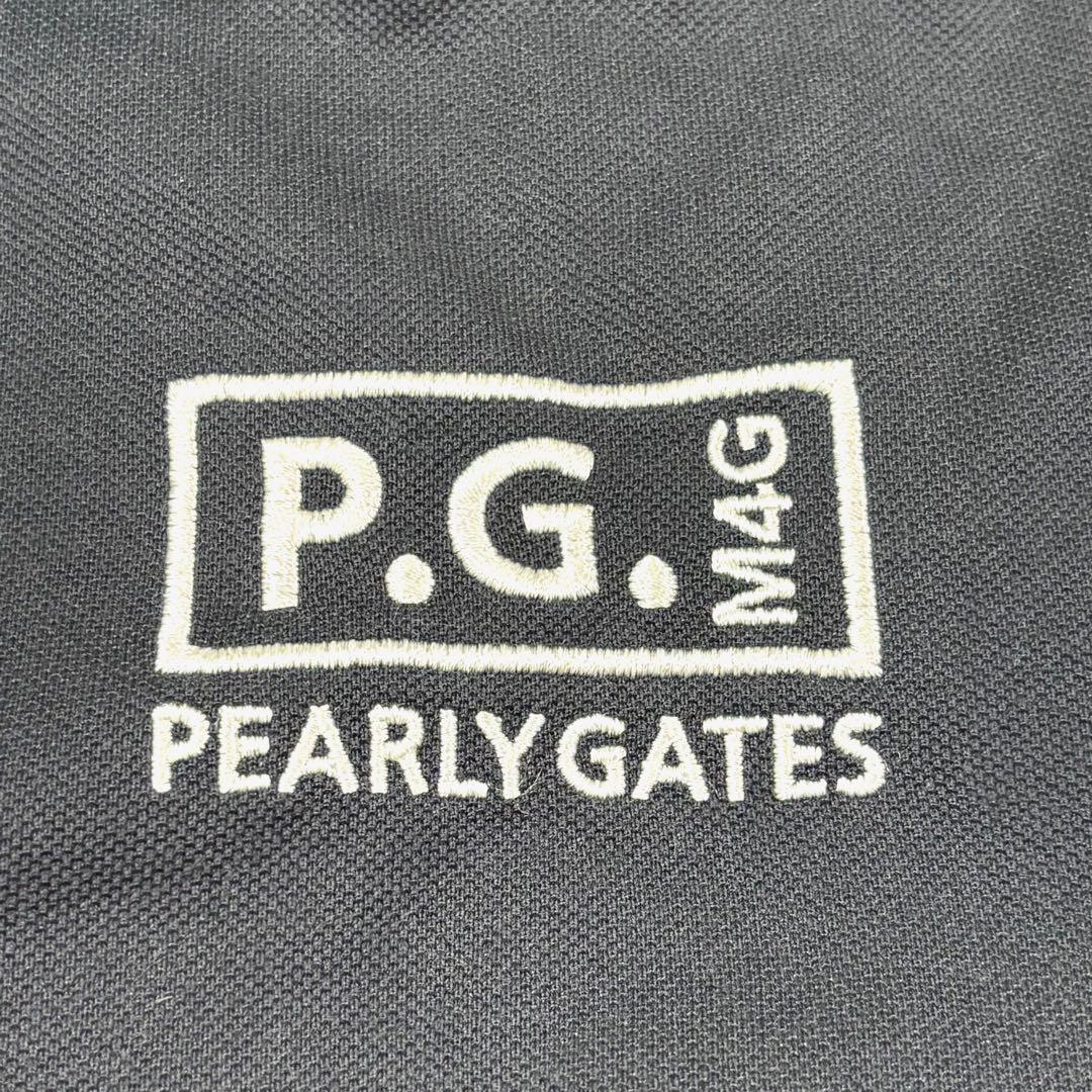 美品 パーリーゲイツ ポロシャツ 背面ロゴ 23SS ゴルフ ウェア ネイビー