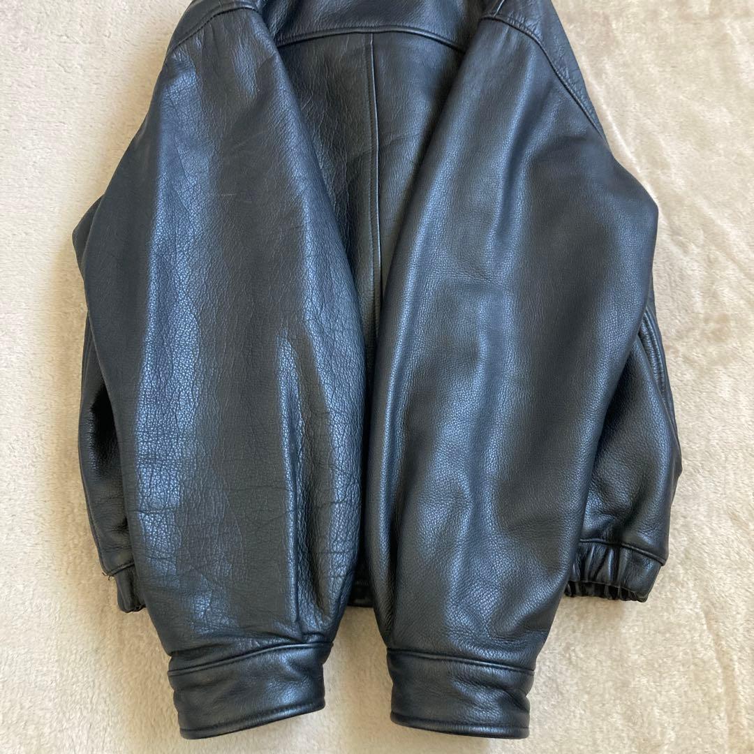 80s 90s ボンバージャケット レザージャケット 短丈 フライトジャケット