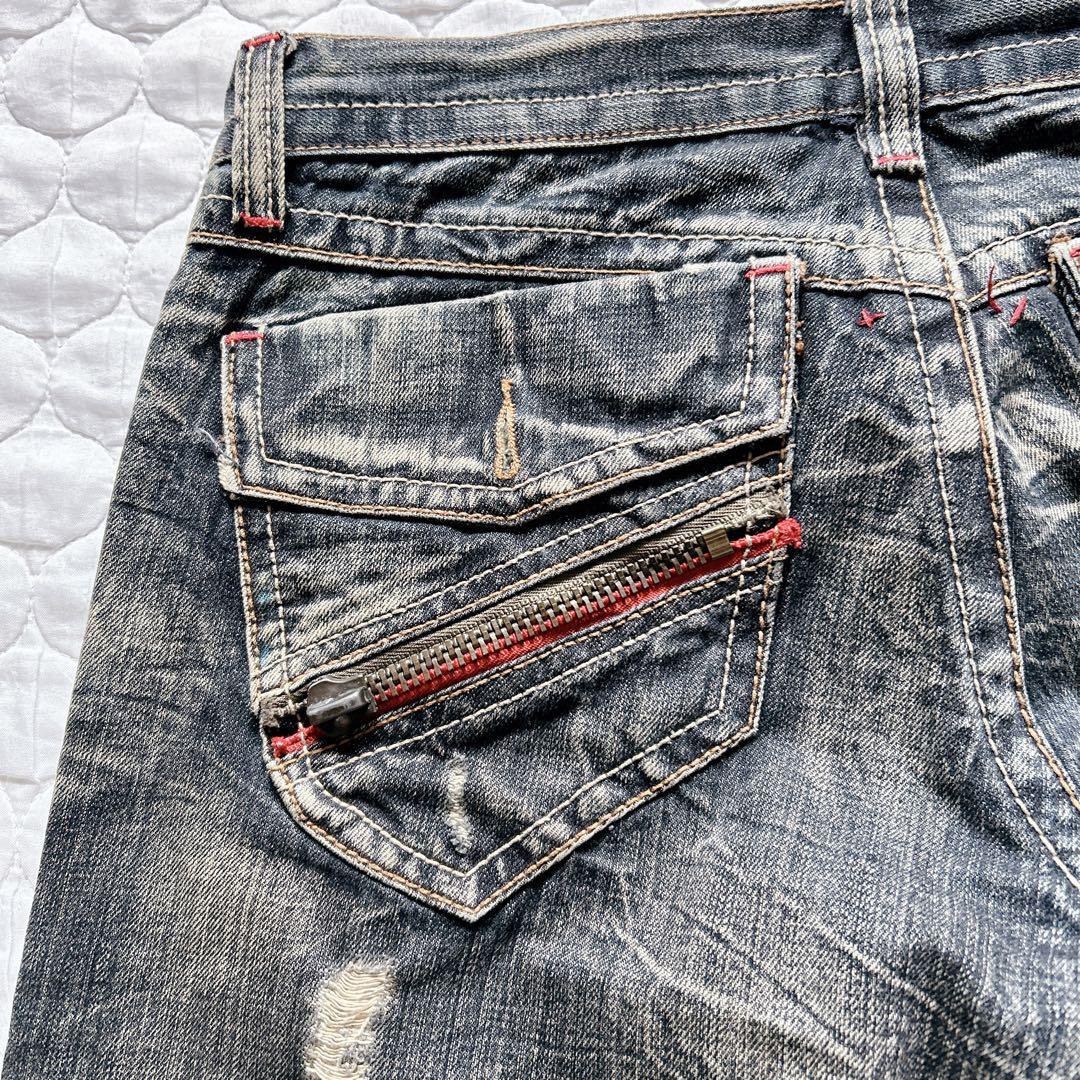 【archive】Y2K セマンティックデザイン フレアデニム 鬼ヒゲ