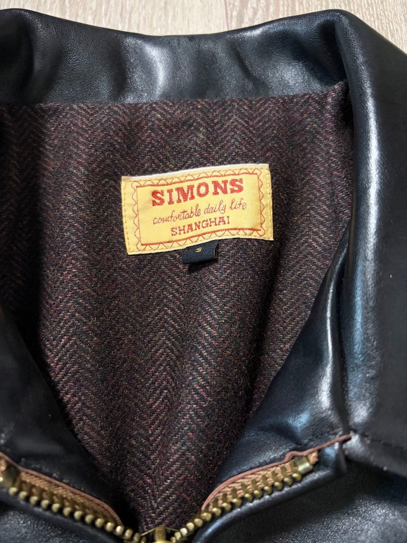SIMONS レザージャケット 馬革 茶芯