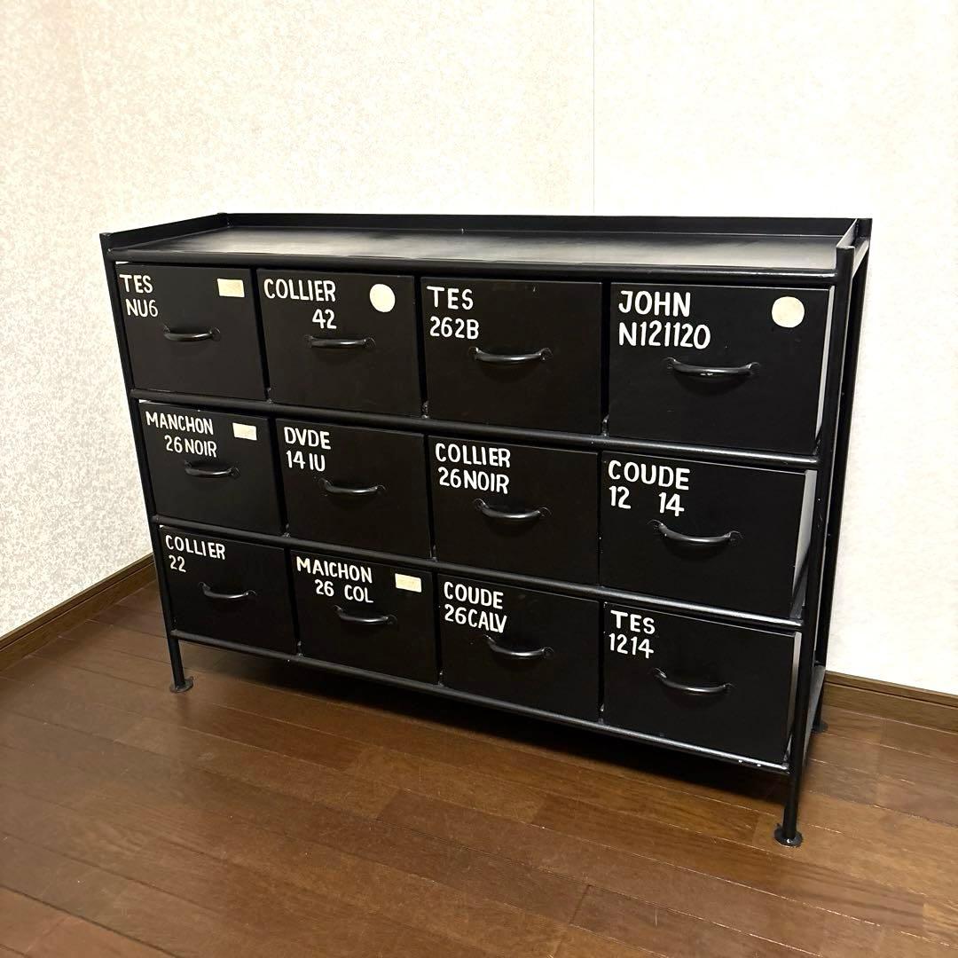 【美品】ienowa 横型12杯引出チェストMSG ブラック
