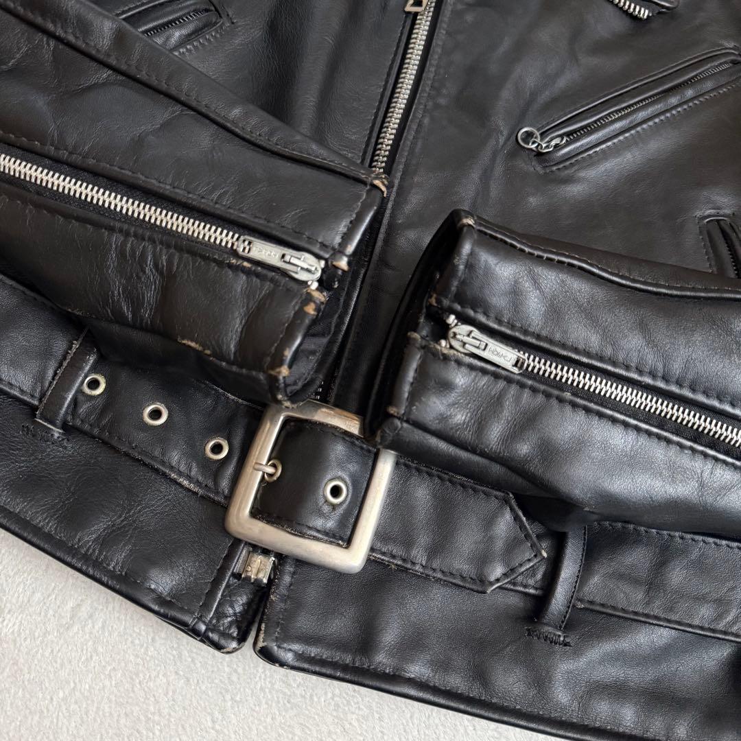 Schott 618 ダブルライダースジャケット ブラック 40