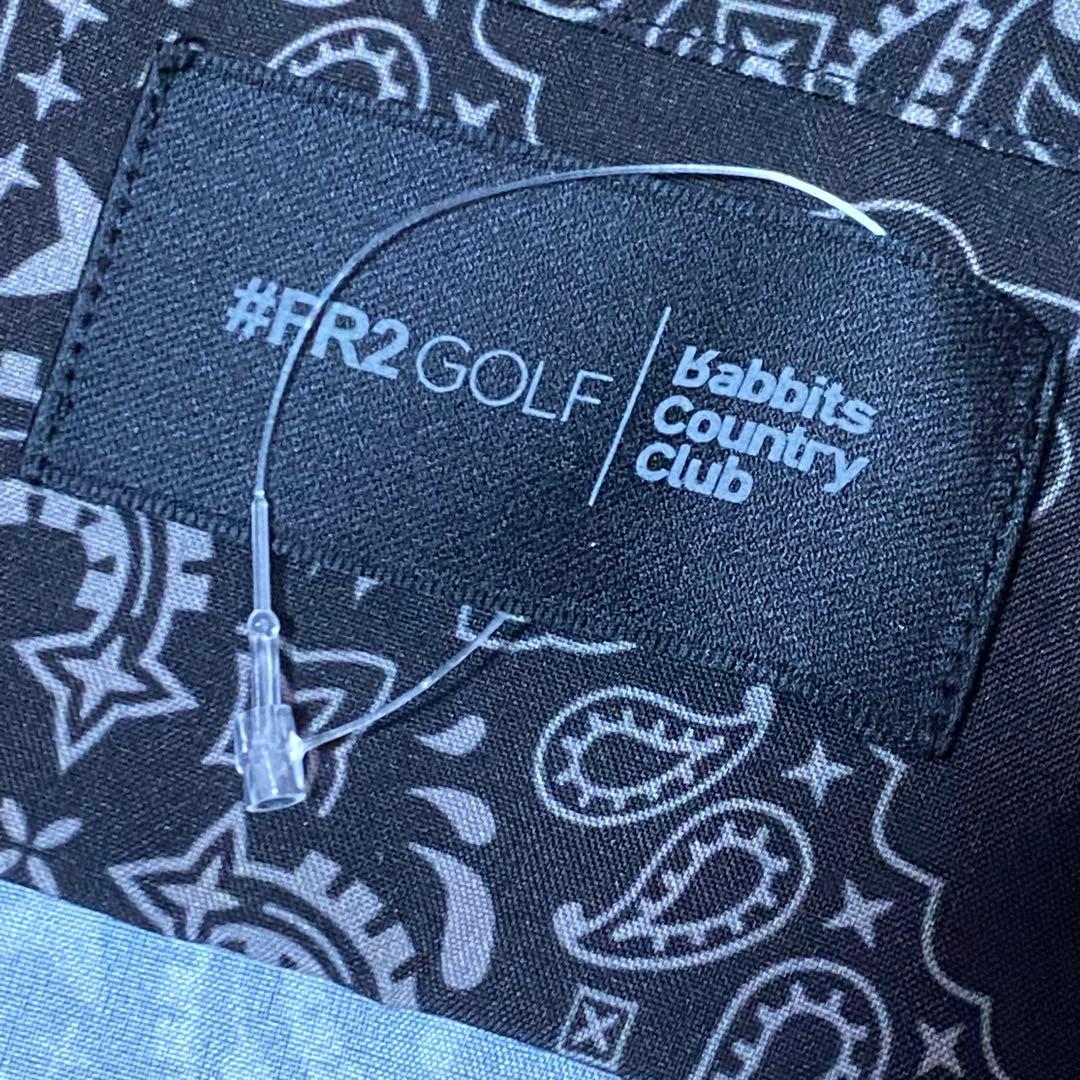 新品・未使用 FR2GOLF 半袖シャツ ペイズリー柄 黒 XL