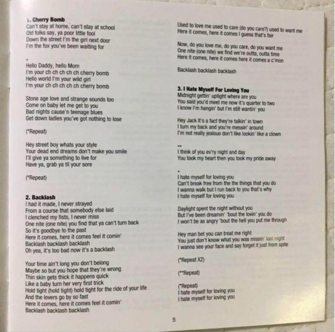 国内盤！JETT ROCK / Joan Jett / グレイテスト・ヒッツ