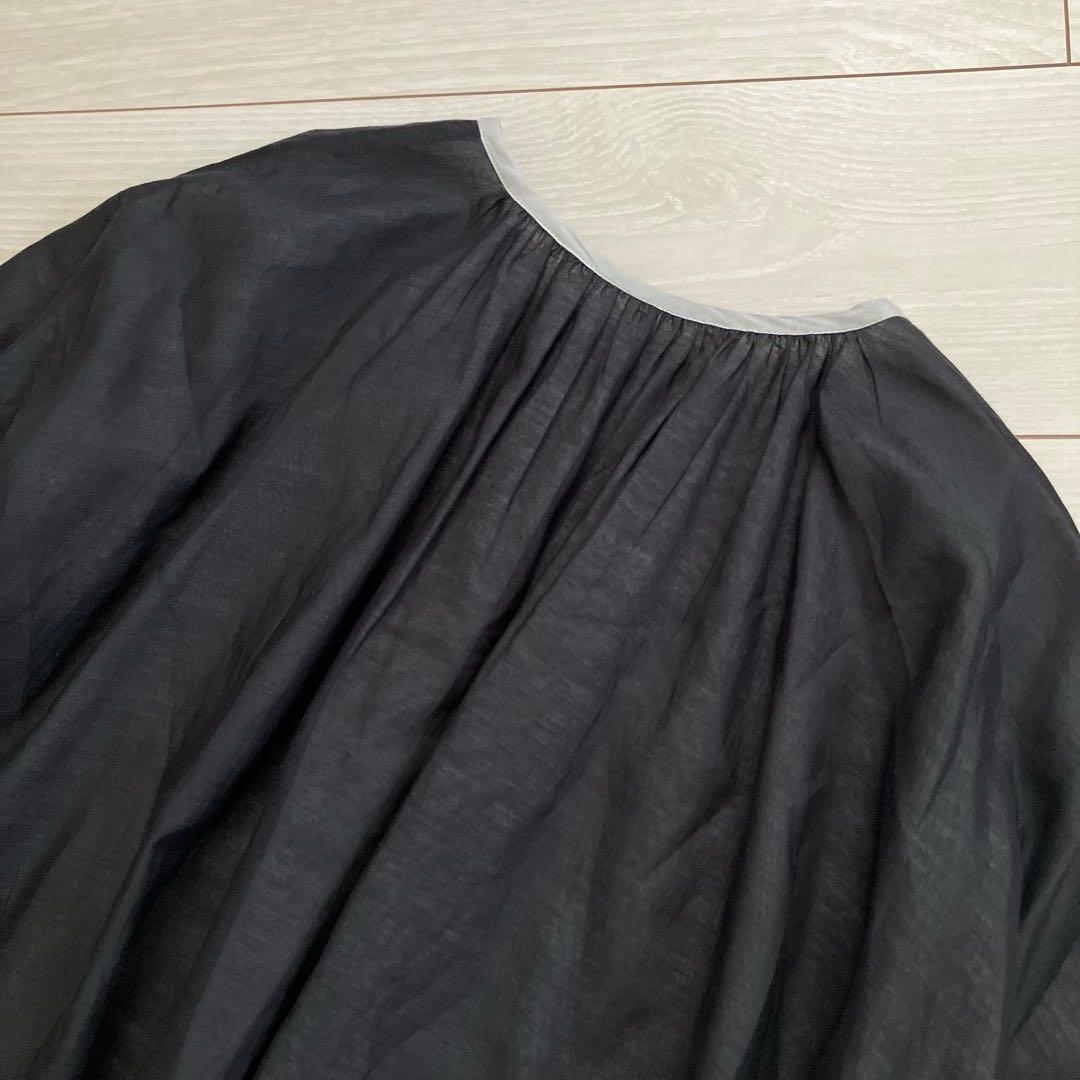 ユティリテ utilite コットンボイル ギャザー リバーシブル ブラウス