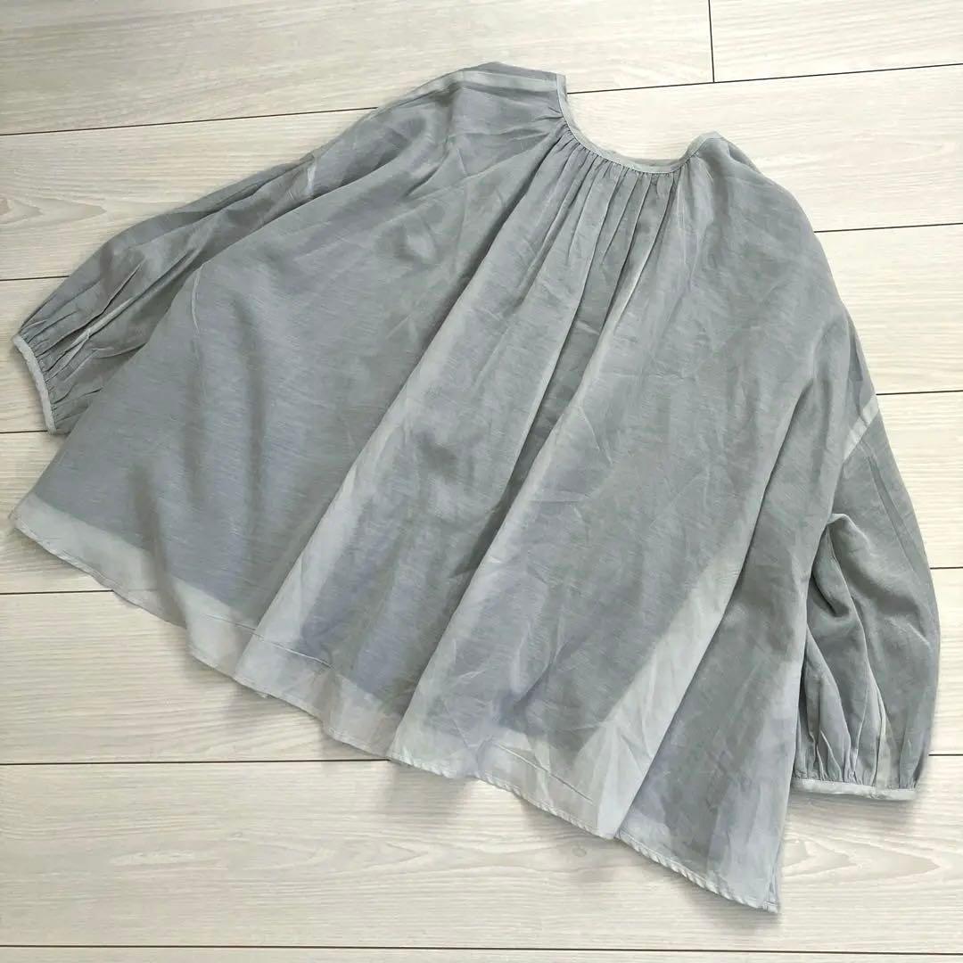 ユティリテ utilite コットンボイル ギャザー リバーシブル ブラウス