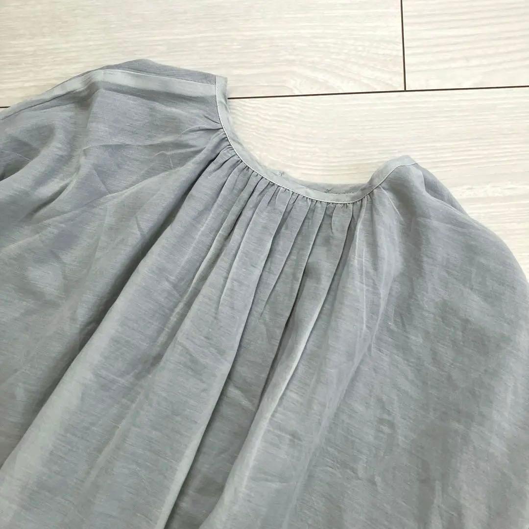 ユティリテ utilite コットンボイル ギャザー リバーシブル ブラウス