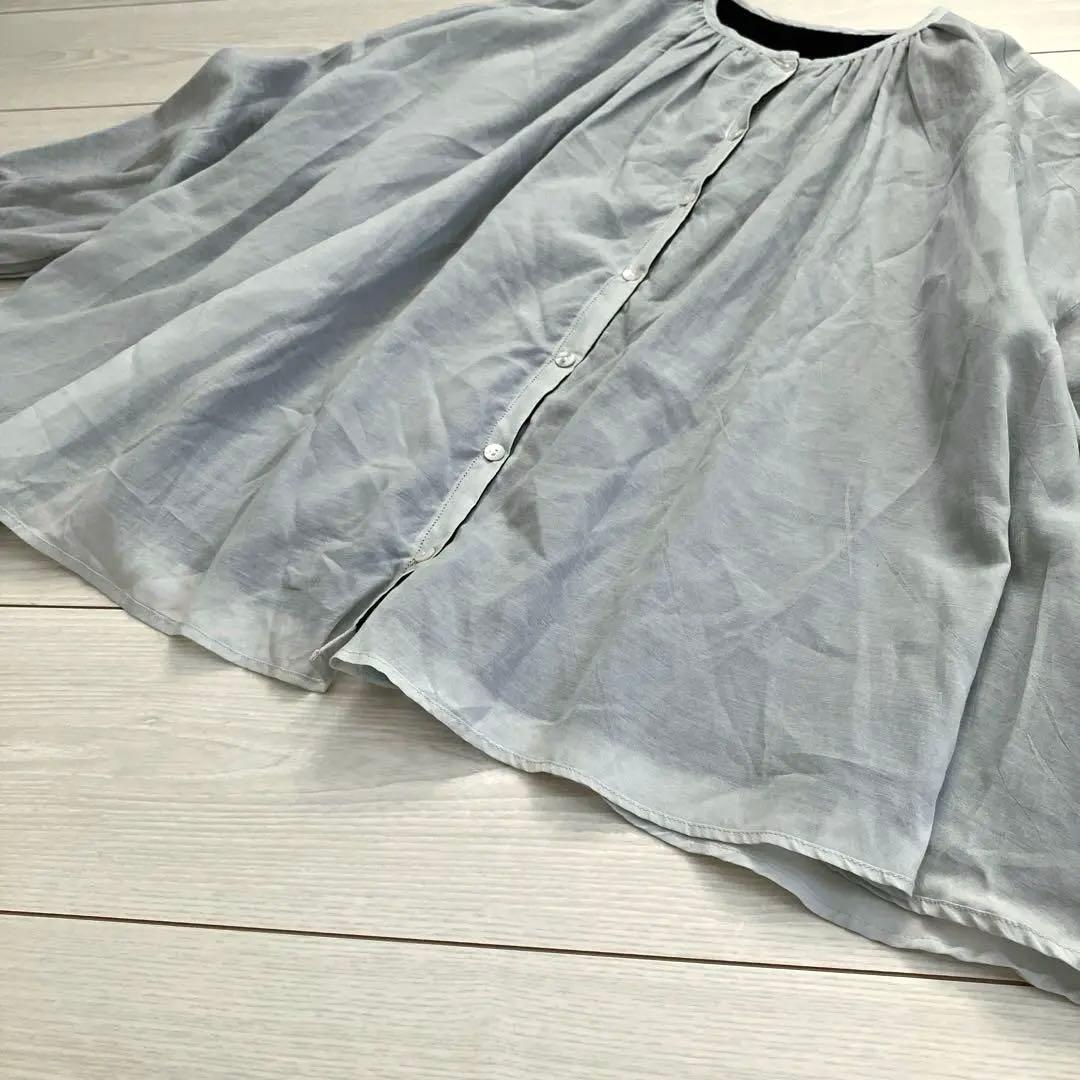 ユティリテ utilite コットンボイル ギャザー リバーシブル ブラウス