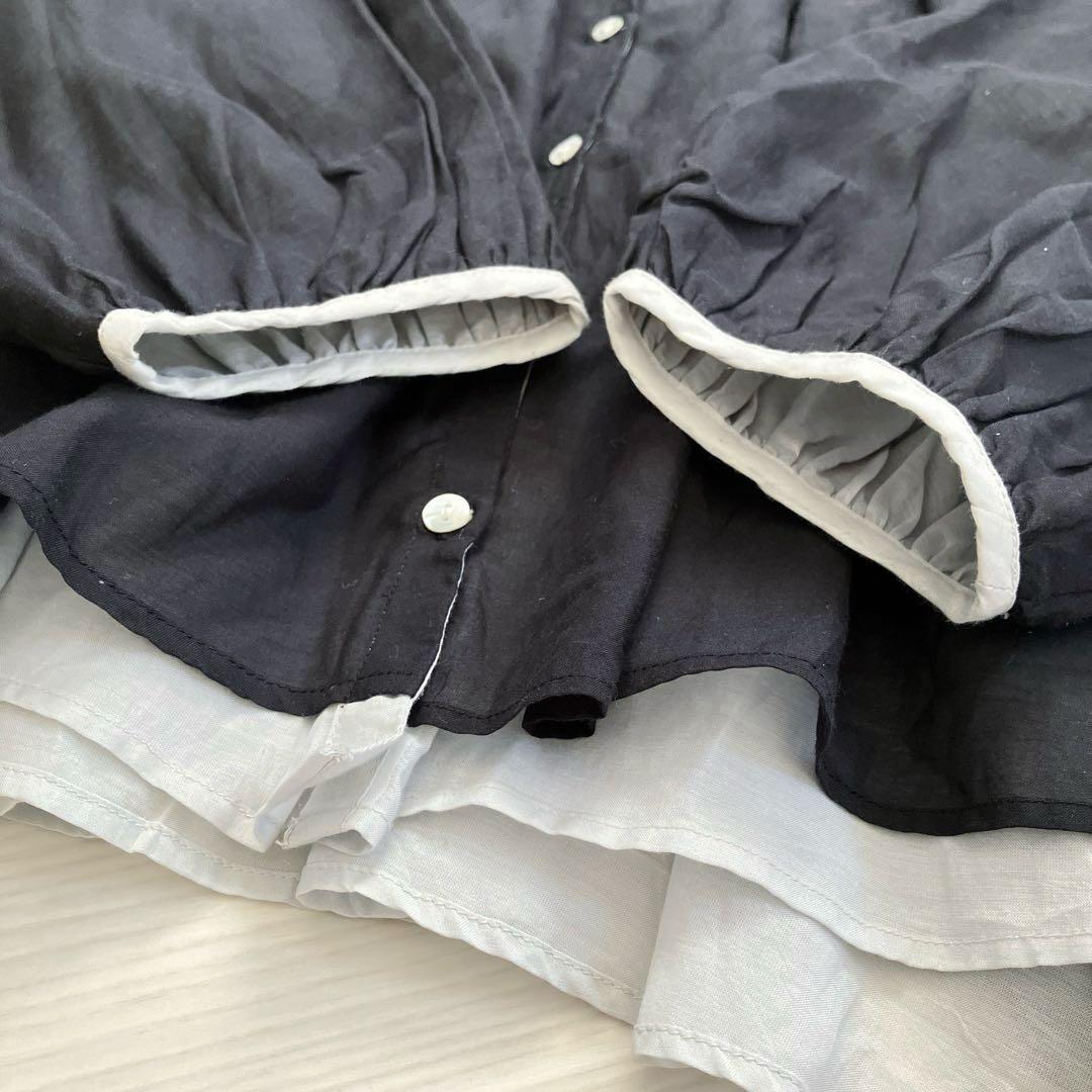 ユティリテ utilite コットンボイル ギャザー リバーシブル ブラウス