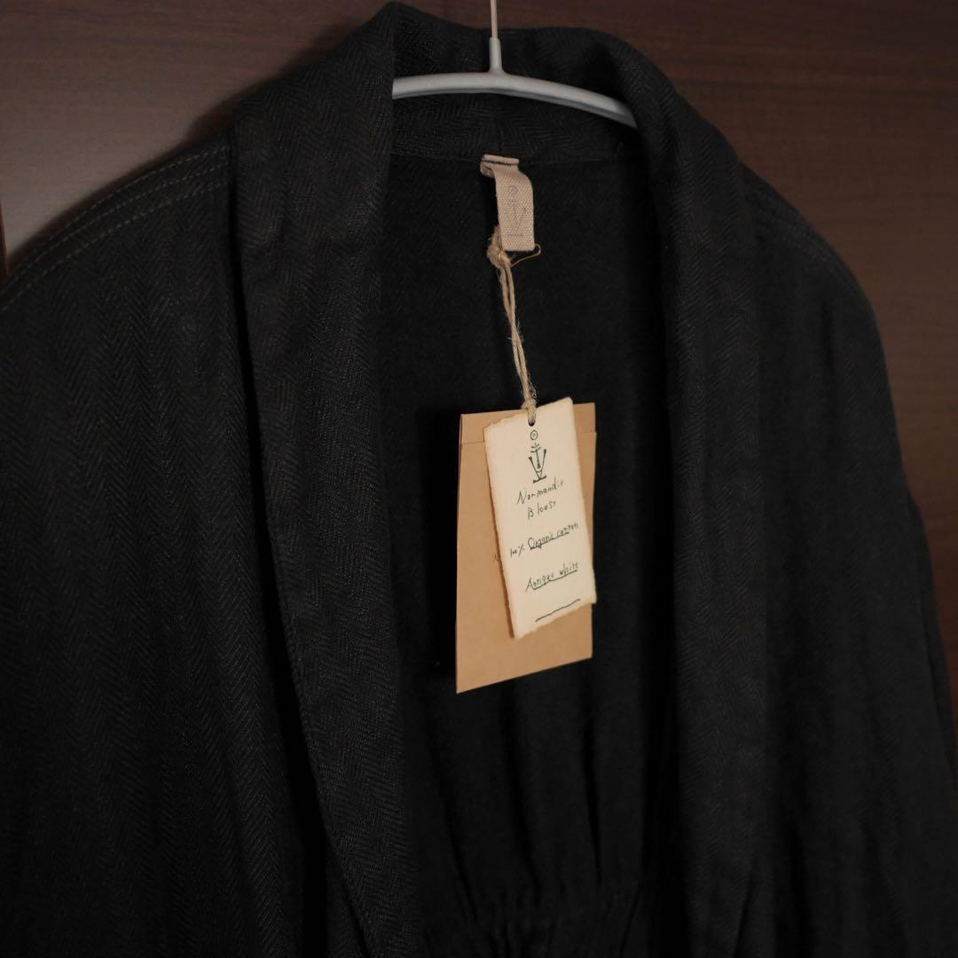 マキマロ ヘリンボーンローブコート