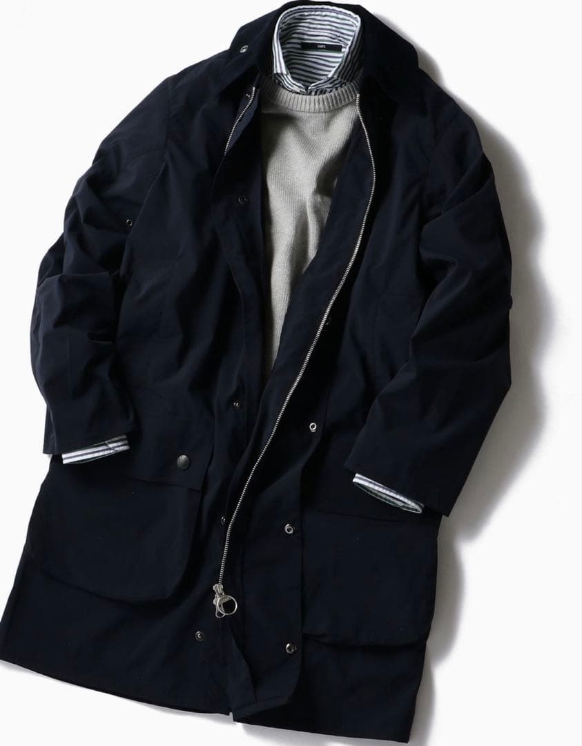 BARBOUR: 別注 ボーダー パッカブル ナイロンコート