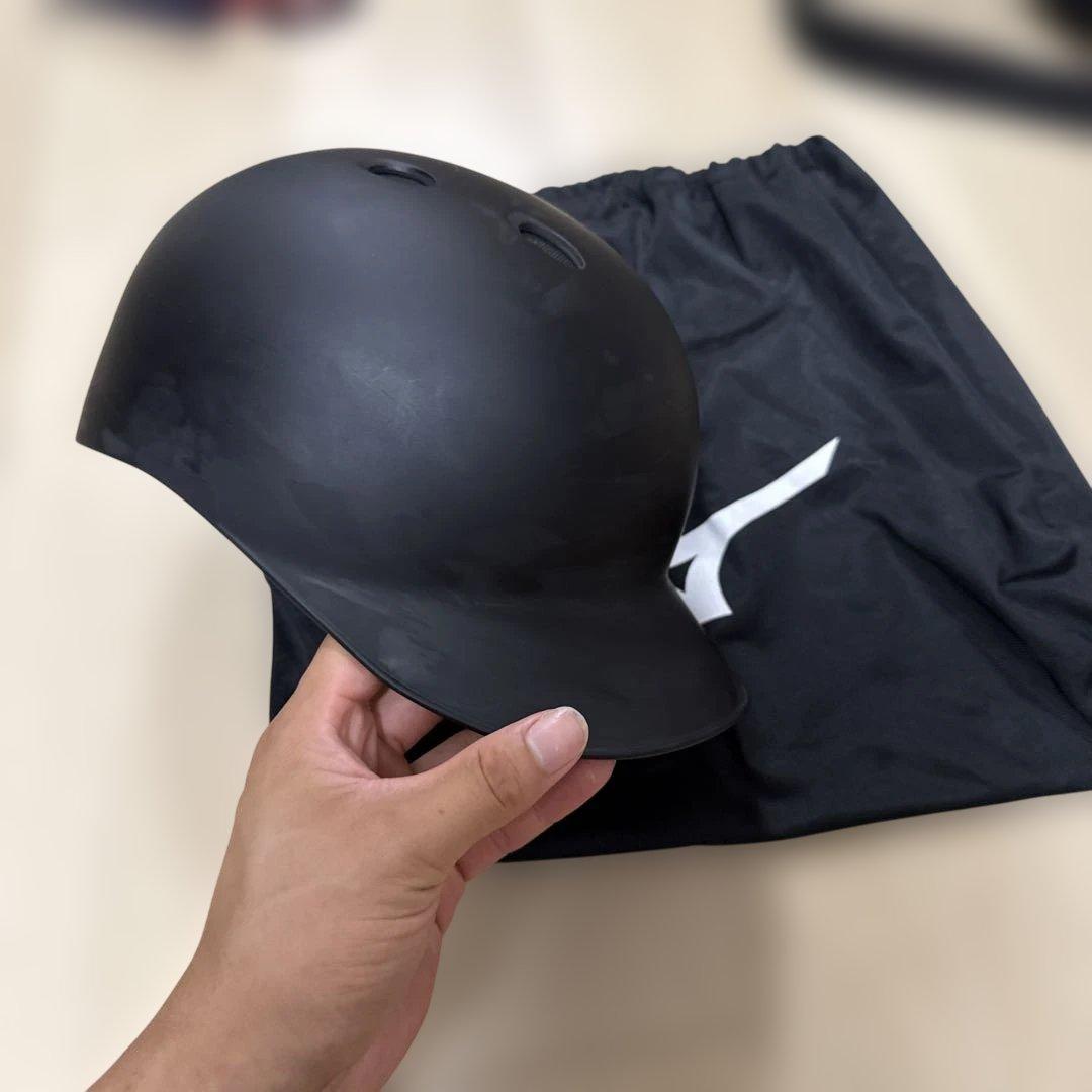 ミズノ JSBB バッター用ヘルメット ブラック 収納袋付き