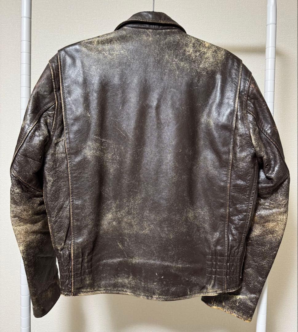 【AVIREX】レザージャケット茶S