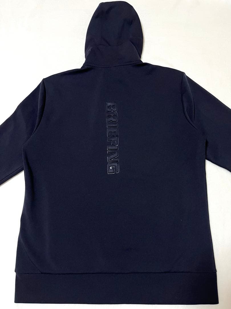 【美品】【BRIEFING】紺Lサイズ＊3Dロゴパーカー＊フルジップパーカー