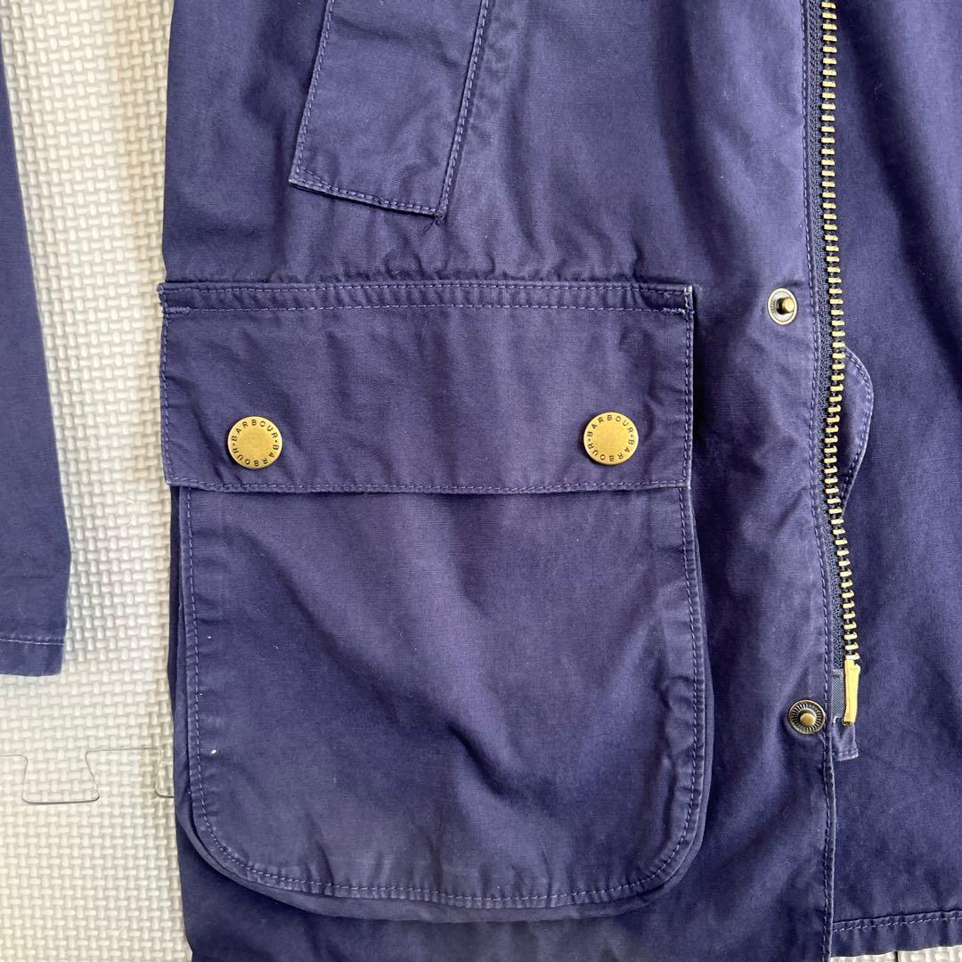 Barbour ネイビー コーデュロイ襟 ジップアップジャケット