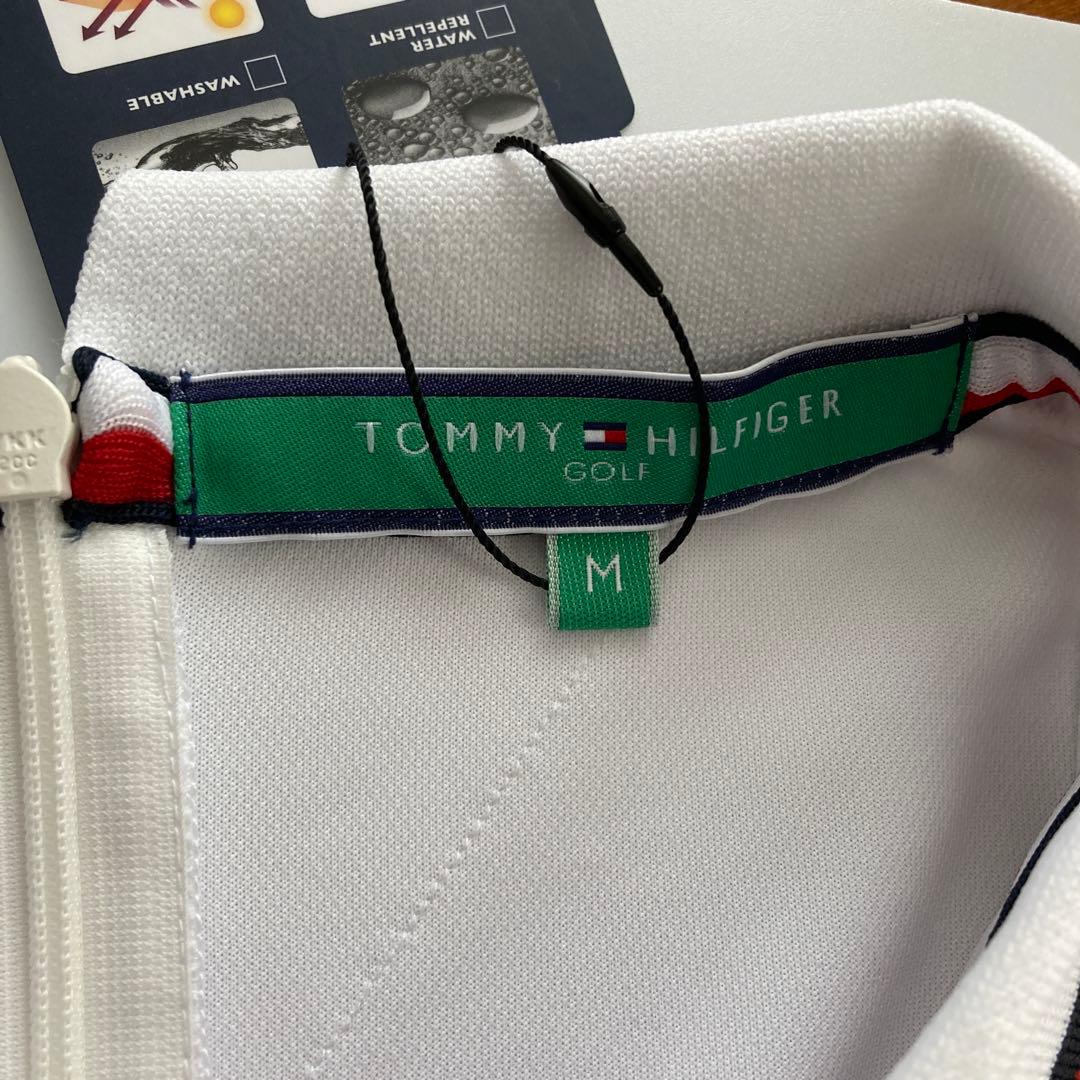 【新品】 長袖ポロシャツ バックファスナーM ホワイト