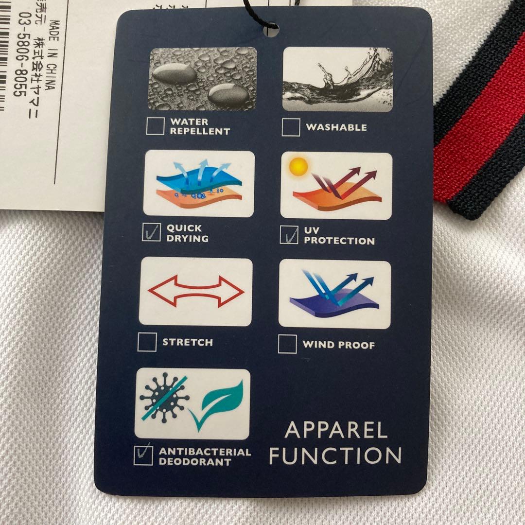 【新品】 長袖ポロシャツ バックファスナーM ホワイト