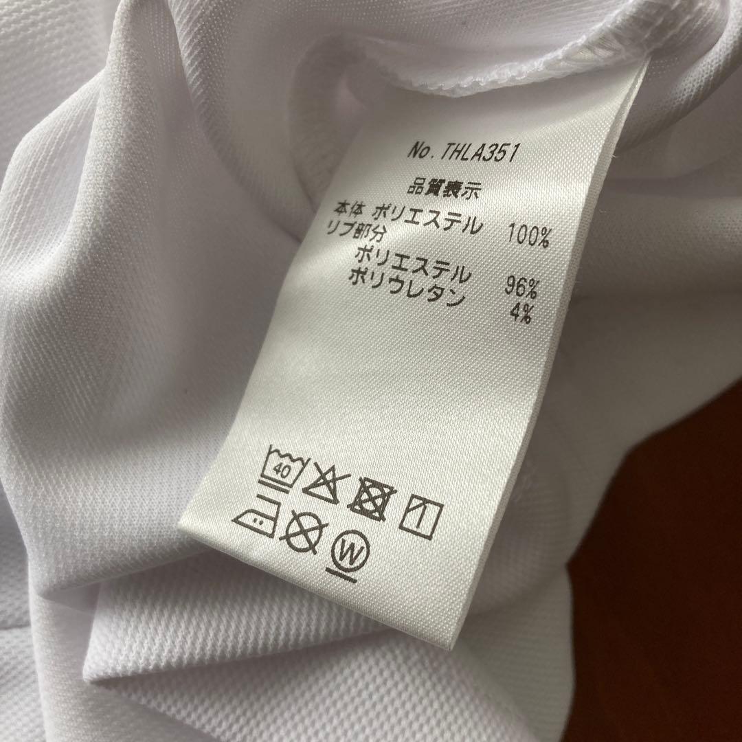 【新品】 長袖ポロシャツ バックファスナーM ホワイト