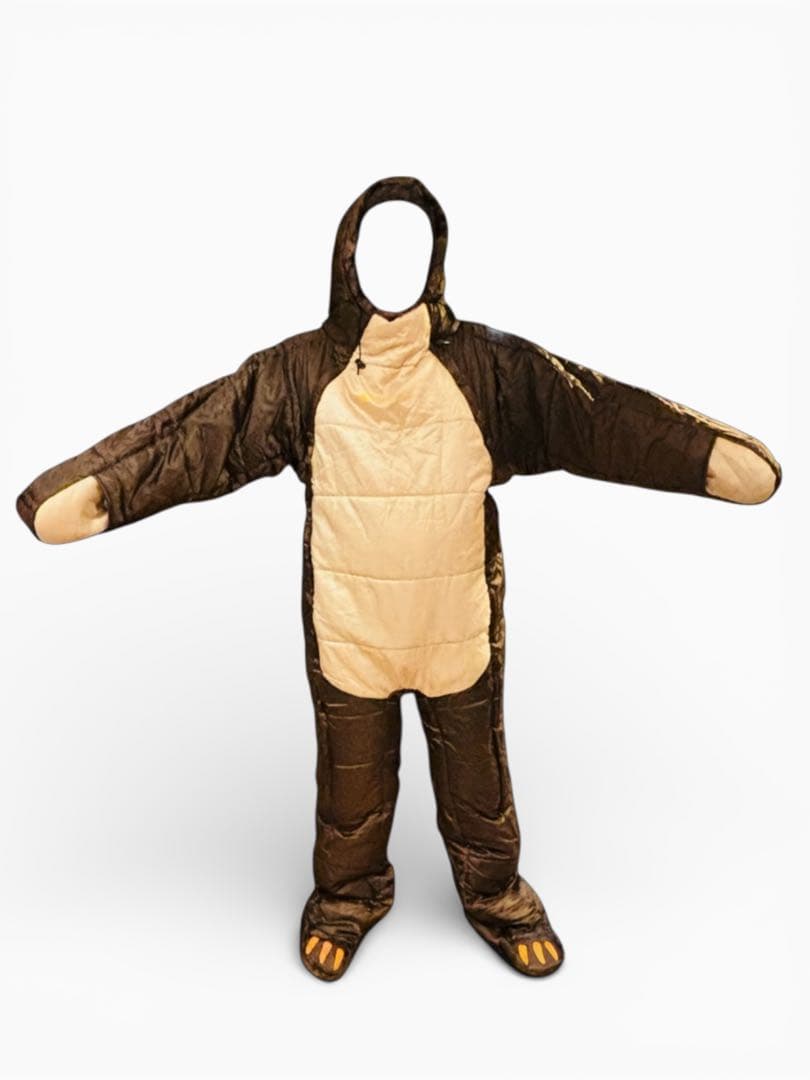 【歩ける寝袋】人型シュラフ L 熊 着る寝袋 防寒 撥水 車中泊 防災 極暖