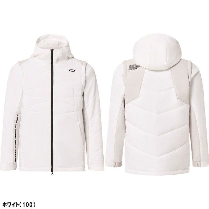 オークリー 2WAYジャケット ベスト アウター 白 L 撥水 防風 ゴルフ 春