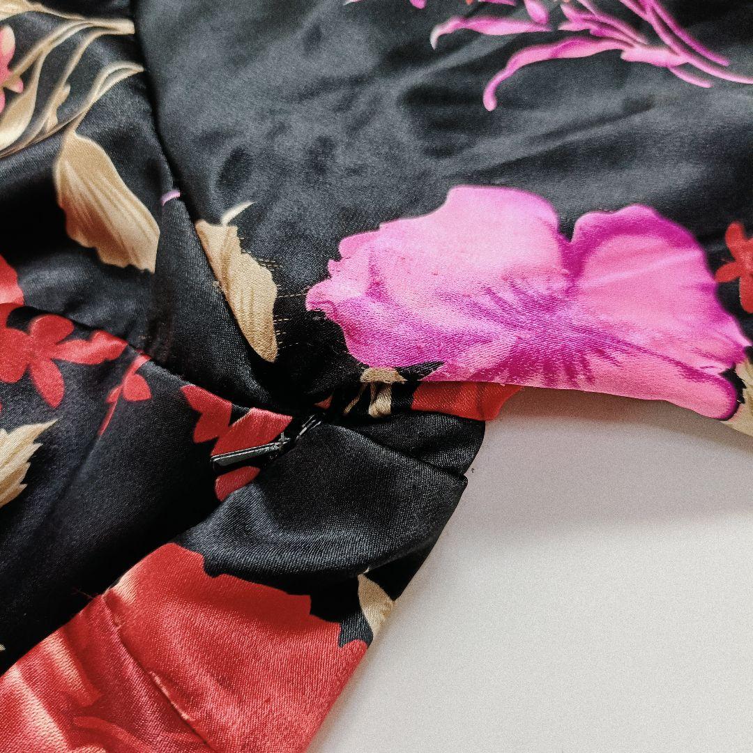 プリマブティック 社交ダンスフラメンコ 衣装 ドレス ゆったり 黒×赤